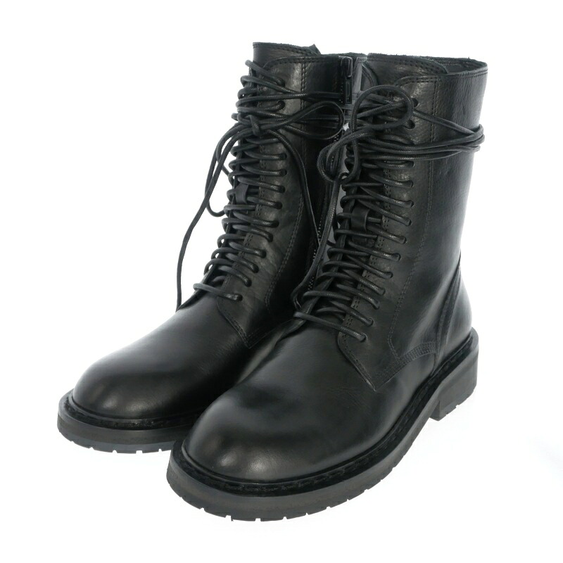 【中古】未使用品 アンドゥムルメステール ANN DEMEULEMEESTER 22SS DANNY ANKLE BOOTS レースアップブーツ レザー 靴 36.5 ブラック 黒 2201-W-C01-380-099 国内正規 レディース 【ベクトル 古着】 260207