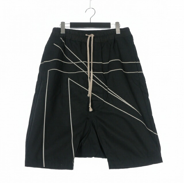 【中古】リックオウエンス Rick Owens 16SS Embroidered Drop Crotch Shorts ショートパンツ ショーツ 48 ブラック 黒 RU16S3384 BNSK 国内正規 メンズ 【ベクトル 古着】 260210