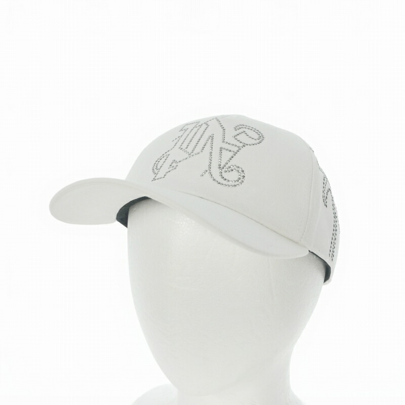 【中古】未使用品 パームエンジェルス PALM ANGELS 24AW Milano Studded Baseball Cap ラインストーン ベースボールキャップ 帽子 O/S オフホワイト 白 PMLB094R24FAB0020303 メンズ 【ベクトル 古着】 260411