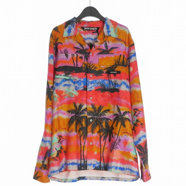 【中古】未当て嵌める品 パームエンジェルス PALM ANGELS 23AW Psychedelic Palms Shirt サイケデリック パーム 細工物プルオーバー オープンカラーシャツ 長袖 46 マルチ色合い PMGE022F23FAB0013284 メンズ 【ベクター 古着】 260221