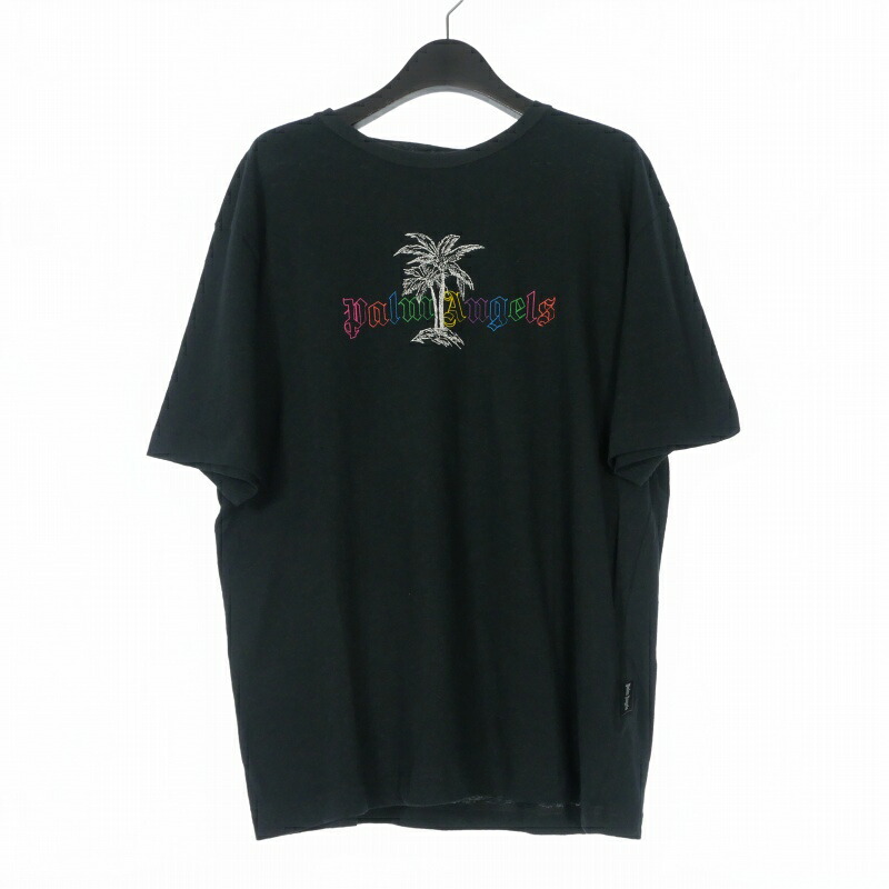 【中古】未当て嵌める品 パームエンジェルス PALM ANGELS 23AW LINEN COLLAR T プルオーバー カットソー 半袖 M 黒いこと 黒 PMAA089E23JER0041001 メンズ 【ベクター 古着】 260223