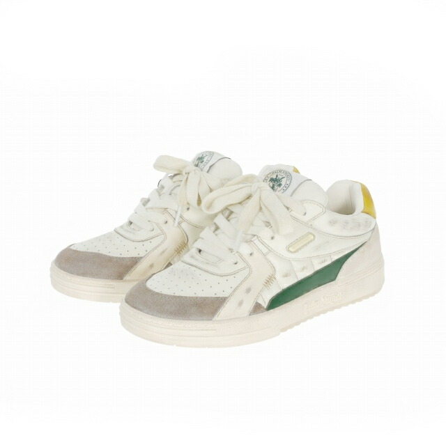 【中古】未使用品 パームエンジェルス PALM ANGELS 23AW UNIVERSITY LT OLD SCH ヴィンテージ加工 レザースニーカー 靴 41 ホワイト 白 PMIA078F23LEA0010155 メンズ 【ベクトル 古着】 260223