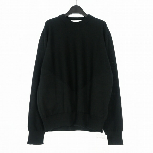 【中古】未使用品 ジルサンダー JIL SANDER 25AW CN LS JUMPER クルーネックニット セーター 長袖 46 ブラック 黒 J22GP0246 J14791 国内正規 メンズ 【ベクトル 古着】 260214