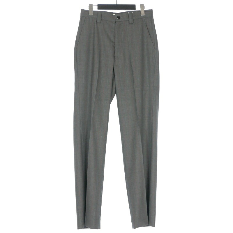 【中古】未使用品 オーユーエーティー OUAT 25AW NEW TROUSERS チェック柄 センタープレススラックス ウールパンツ 2 グレー O012113PT メンズ 【ベクトル 古着】 260216
