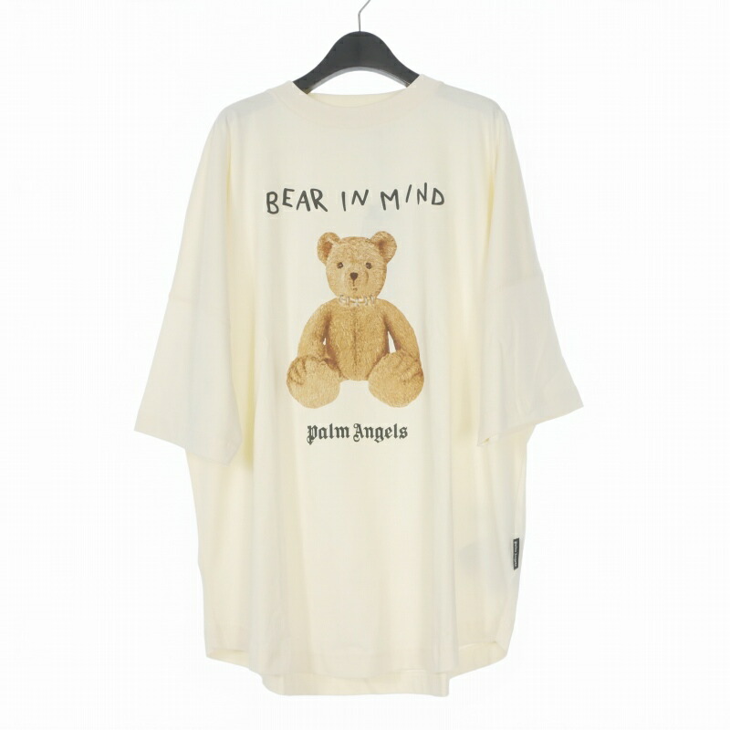 【中古】未当て嵌める品 パームエンジェルス PALM ANGELS 24AW Bear In Mind Over Tee プルオーバー カットソー 半袖 XL 象牙色 白 PMAA002F24JER0130360 メンズ 【ベクター 古着】 260223
