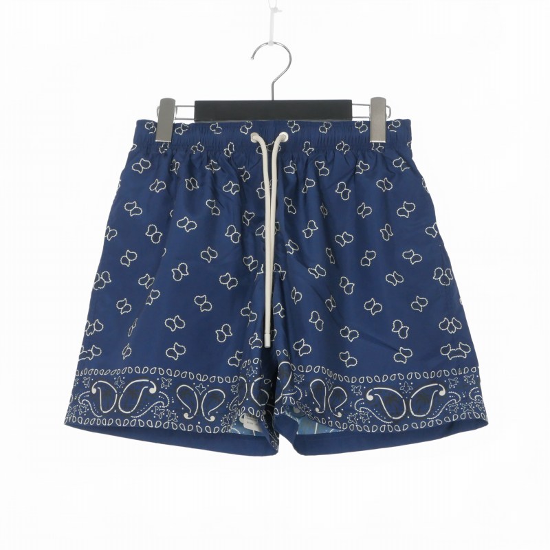 【中古】未使用品 パームエンジェルス PALM ANGELS 24SS PAISLEY SWIMSHORT ペイズリー スイムショーツ ショートパンツ L ネイビーブルー 青 PMFD002S24FAB0054646 メンズ 【ベクトル 古着】 260223｜VECTOR&times;Refine