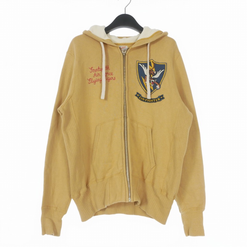 【中古】トイズマッコイ TOYS McCOY FULL ZIP SWEAT PARKA 14TH A.F. FLYINGTIGERS フーディ パーカー 長袖 40 マスタード 黄 メンズ 【ベクトル 古着】 260226｜VECTOR&times;Refine