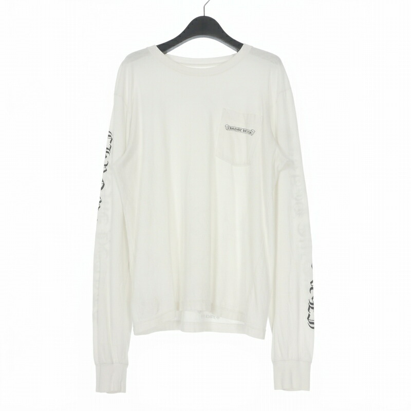 【中古】クロムハーツ CHROME HEARTS Scroll Long Sleeve バックスクロールラベル ロングスリーブTシャツ カットソー 長袖 M ホワイト 白 国内正規 メンズ 【ベクトル 古着】 260301