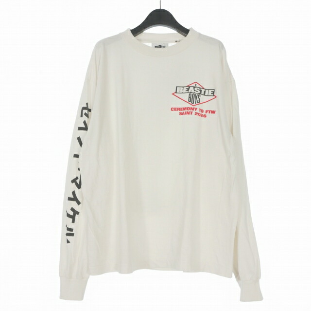 【中古】未当て嵌める品 仙マイケル SAINTMICHAEL 26SS BTB_LS T-SHIRT BEASTIEBOYS ロング捩りプルオーバー カットソー 長袖 L 白いこと 白 SM-MK8-0000-C24 メンズ 【ベクター 古着】 260309