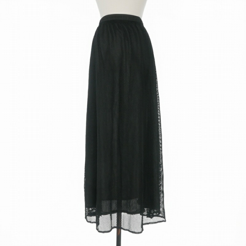 【中古】B&Y ユナイテッドアローズ BEAUTY&YOUTH ビューティー&ユース メッシュ レイヤード フレアスカート S ブラック 黒 1624-137-3779 レディース 【ベクトル 古着】 260319