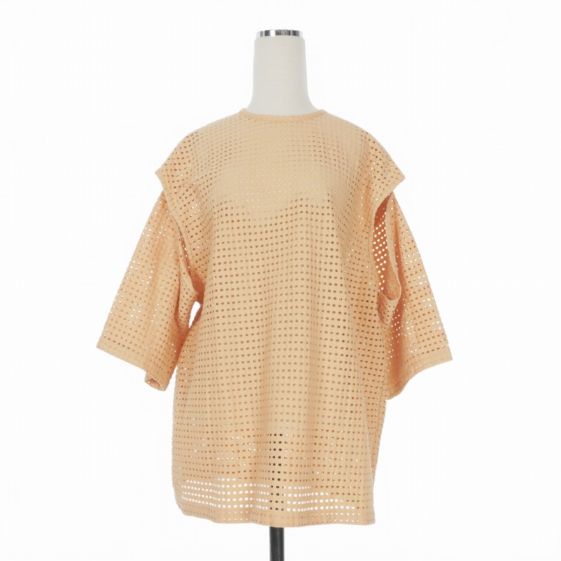 【中古】クラネ CLANE 23SS DOT MESH 2WAY TOPS メッシュトップス ブラウス 半袖 1 オレンジ 14122-4082 レディース 【ベクトル 古着】 260316