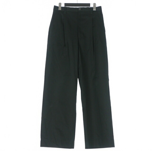 【中古】メゾンスペシャル MAISON SPECIAL 120/2/2 Suvin Cotton Gabardine Prime-Wide One Tuck Pants タックワイドパンツ スラックス 2 ブラック 黒 11242461215 メンズ 【ベクトル 古着】 260321