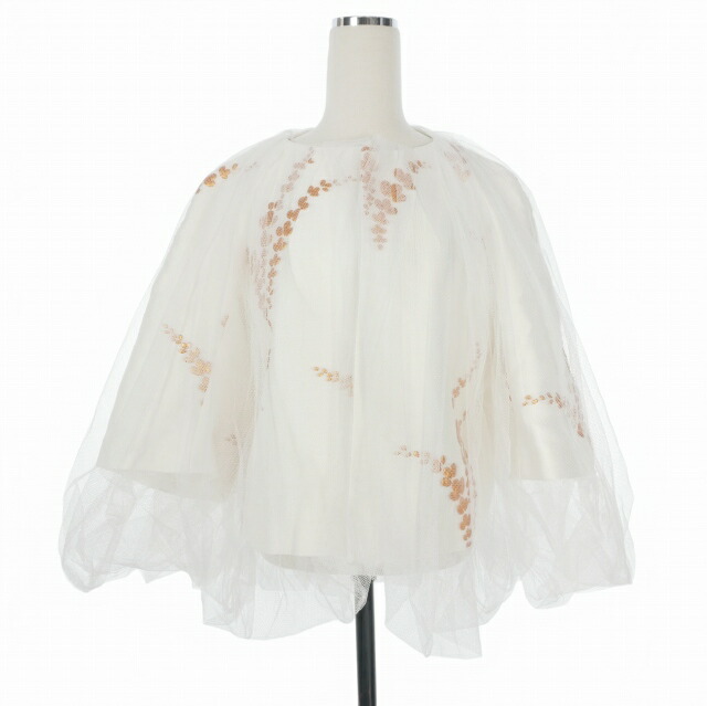 【中古】ドリスヴァンノッテン DRIES VAN NOTEN チュールレイヤード 否色合い上衣 上衣 38 白いこと 白 レディース 【ベクター 古着】 260324 レディースファッション-コート・ジャケット