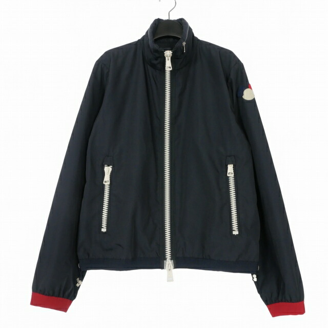 【中古】モンクレール MONCLER VIVIER GIUBBOTTO ナイロンジップジャケット ブルゾン 2 ネイビー 紺 C10914061905 国内正規 メンズ 【ベクトル 古着】 260320