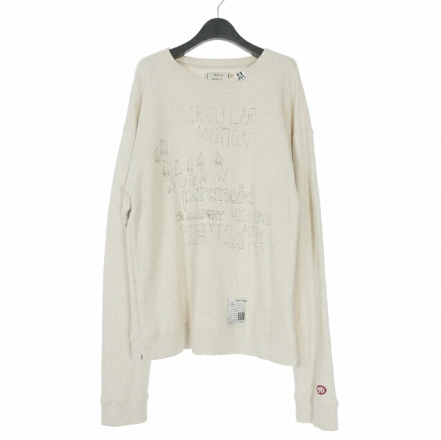 【中古】ミハラヤスヒロ MIHARA YASUHIRO 24AW SWEAT PO ディストレスドスエットシャツ トレーナー 長袖 44 ホワイト 白 J13PO723 メンズ 【ベクトル 古着】 260327