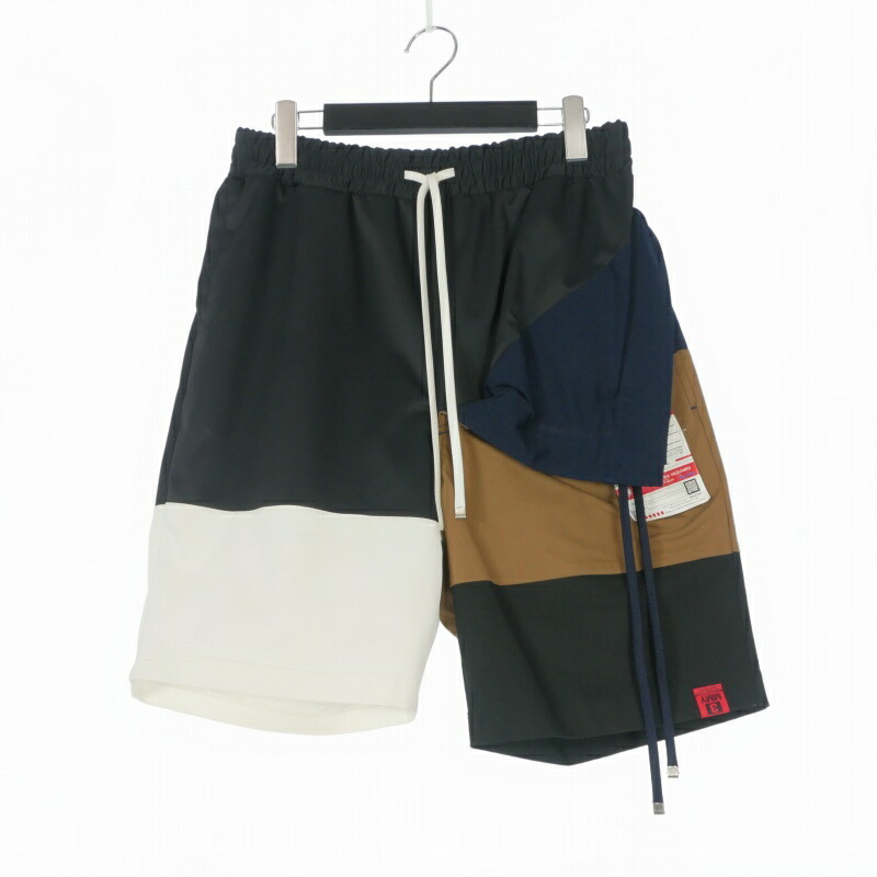 【中古】未使用品 ミハラヤスヒロ MIHARA YASUHIRO 21SS Combined surf shorts サーフショーツ ショートパンツ 46 ブラック 黒 A06SP584 メンズ 【ベクトル 古着】 260323