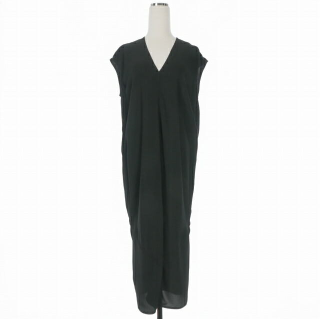 【中古】リックオウエンス Rick Owens 20SS Vネック ノースリーブワンピース ドレス 38 ブラック 黒 RP20S1541-Y 国内正規 レディース 【ベクトル 古着】 260404
