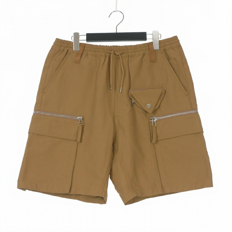 【中古】メルヴィンス MLVINCE NYLON CARGO SHORTS ナイロンカーゴショーツ 遊撃手ズボン下 32 赤銅色 茶 メンズ 【ベクター 古着】 260328