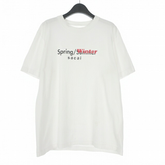 【中古】サカイ sacai 19SS SPRING/WINTER シーズンロゴ プリント Tシャツ カットソー 半袖 2 ホワイト 白19-01928M メンズ 【ベクトル 古着】 260329