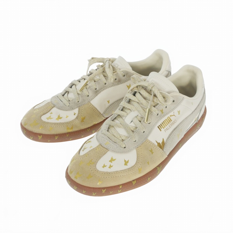 【中古】エムエーエスユー MASU × PUMA 25AW Palermo Bless パレルモ ブレス スニーカー 靴 US9/27糎 alpine snow-desert dust 白いこと/ベージュ/薄墨色 405928 メンズ 【ベクター 古着】 260404 メンズ靴-靴