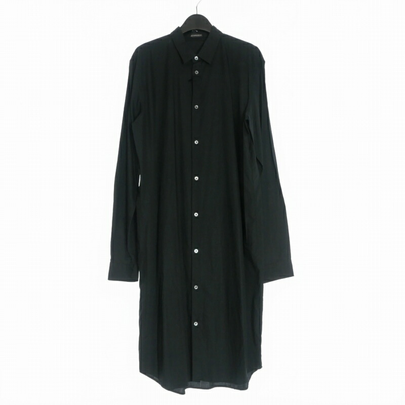 【中古】未当てはめる品 アンドゥムルメステール ANN DEMEULEMEESTER MAURICE STANDARD ELONGATED SHIRT COTT ロングプルオーバー 長袖 48 黒いこと 黒 CO00-M-SH18-FA296-099 国内定まり メンズ 【ベクター 古着】 260406
