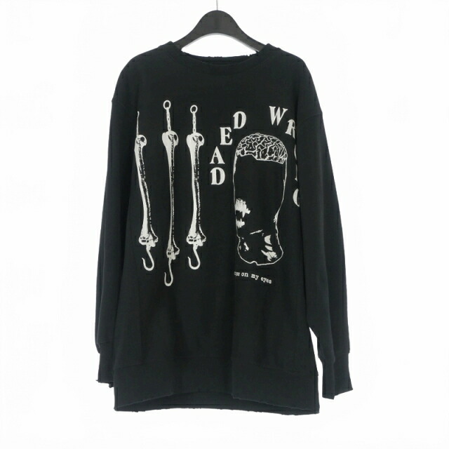 【中古】キディル KIDILL LHP EXCLUSIVE SWEAT SHIRT LHP別注 不都合製作 ブリントデザインスウェット 調教師 長袖F 黒いこと 黒 KL726LHP メンズ 【ベクター 古着】 260407