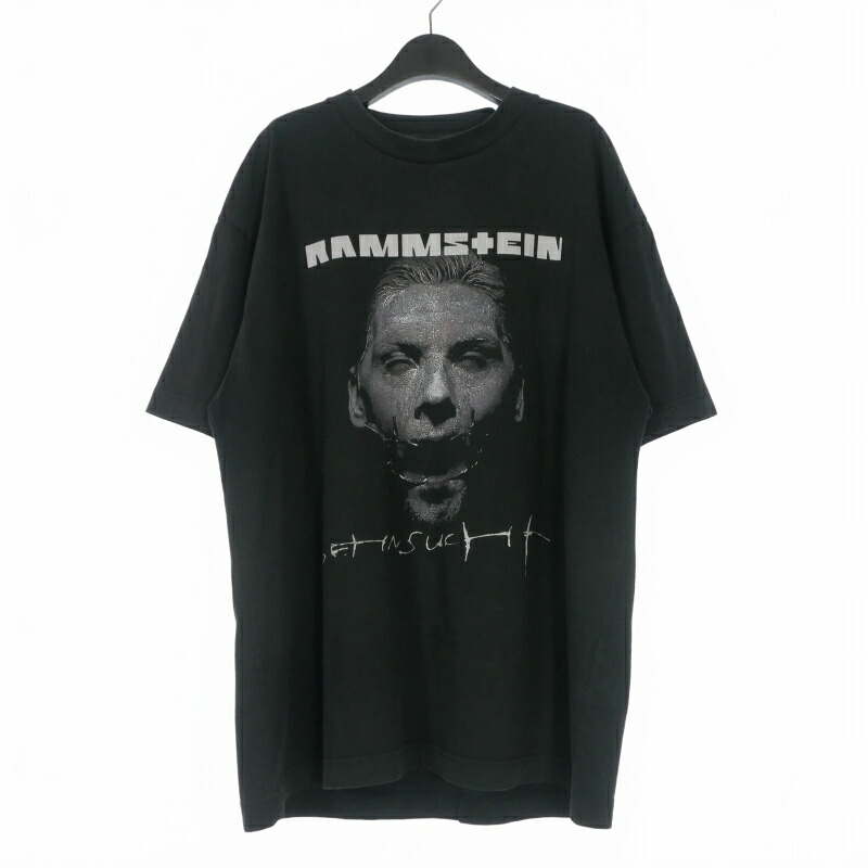 【中古】ヴェトモン VETEMENT 17AW Rammstein Oversized Printed Cotton-Jersey T-Shirt ラムシュタイン Tシャツ カットソー 半袖 XS ブラック 黒 MAH18TR27 メンズ 【ベクトル 古着】 260410