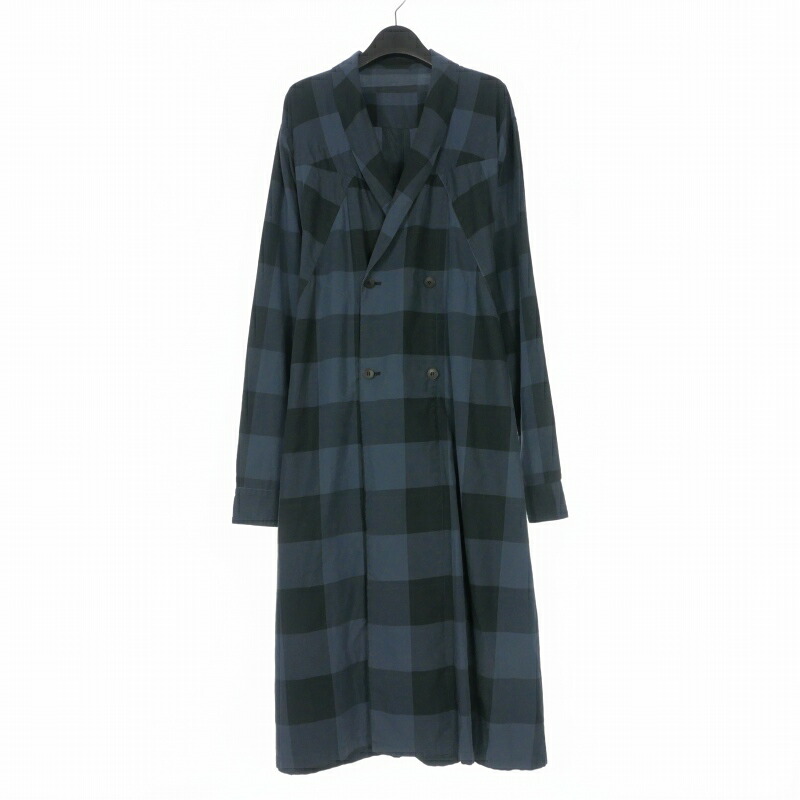 【中古】ユリウス JULIUS 18SS 三尺帯付き添い人 照合のしるし ロング厚地の外套 化粧着 上衣 長袖 青碧/黒いこと 617SHM2 メンズ 【ベクター 古着】 260418