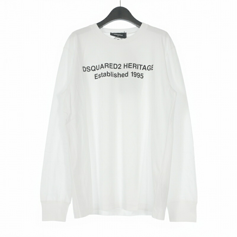 【中古】未使用品 ディースクエアード DSQUARED2 25AW Regual Fit ロングスリーブTシャツ カットソー プリント 長袖 M ホワイト 白 S74GD1480 国内正規 メンズ 【ベクトル 古着】 260419