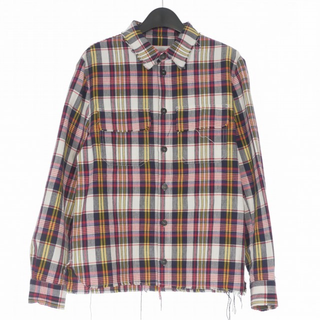 【中古】エムエスジーエム MSGM ロングスリーブカットオフチェックシャツ 長袖 44 マルチ色合い 2440MH09X 国内置き目 メンズ 【ベクター 古着】 260424