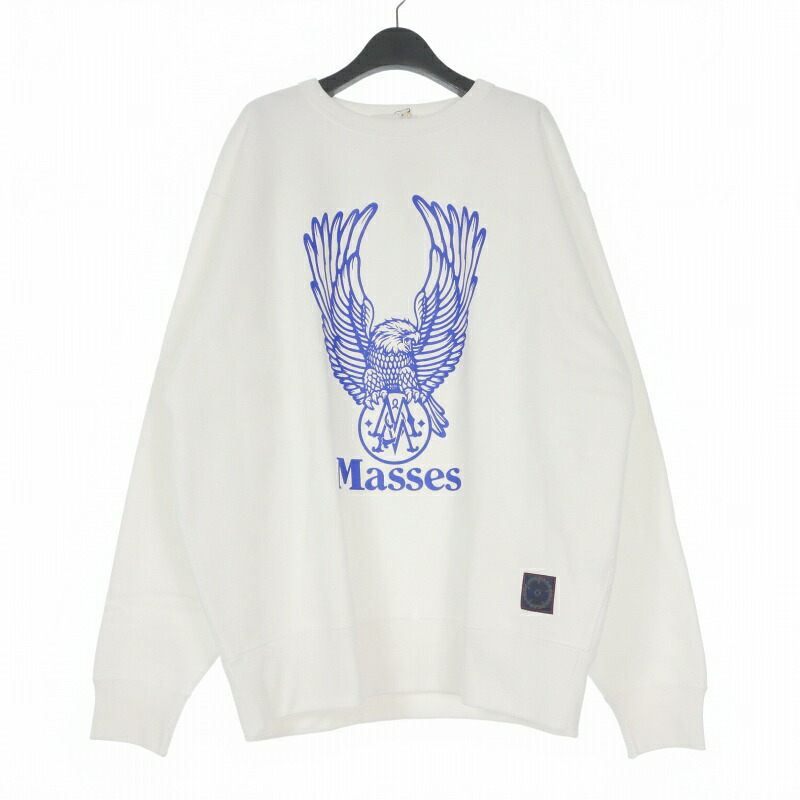 【中古】未当て嵌める品 マシス MASSES × M\u0026M SWEAT CREW EAGLE M 労働者の一団のど首 汗水 調教師 刷り上げる 長袖 M 白いこと 白 メンズ 【ベクター 古着】 260424