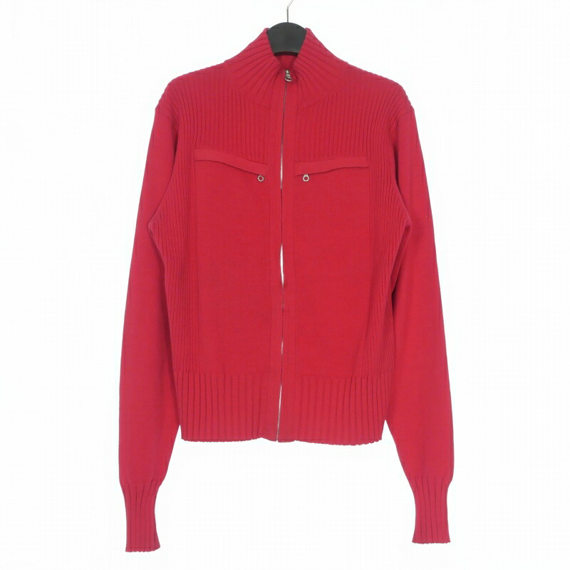 【中古】マサキマツシマ MASAKI MATSUSHIMA ジップアップ 編み物上衣 上衣 長袖 赤いこと 赤 メンズ 【ベクター 古着】 260501