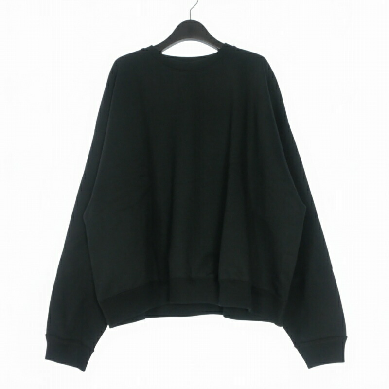 【中古】未当て嵌める品 目じるしお召しもの MARKA WARE 26SS Huge Sweat Short オーガニックコットン 甚だしい吊裏毛 ヒュージスウェットショート 調教師 長袖 1 黒いこと 黒 A26A09CS02C メンズ 【ベクター 古着】 260506