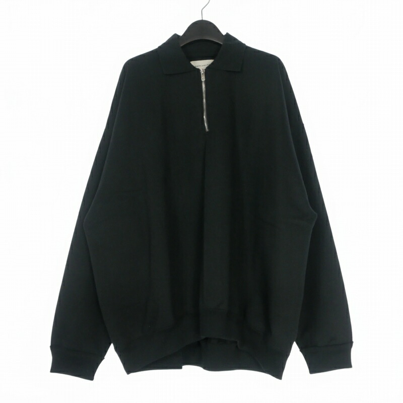 【中古】未使用品 マーカウェア MARKA WARE 26SS HALF ZIP POLO HUGE SWEAT オーガニックコットン ヘビー吊裏毛 ハーフジップポロヒュージスウェット トレーナー 長袖 2 ブラック 黒 A26A09CS03C メンズ 【ベクトル 古着】 260508|VECTOR×Refine