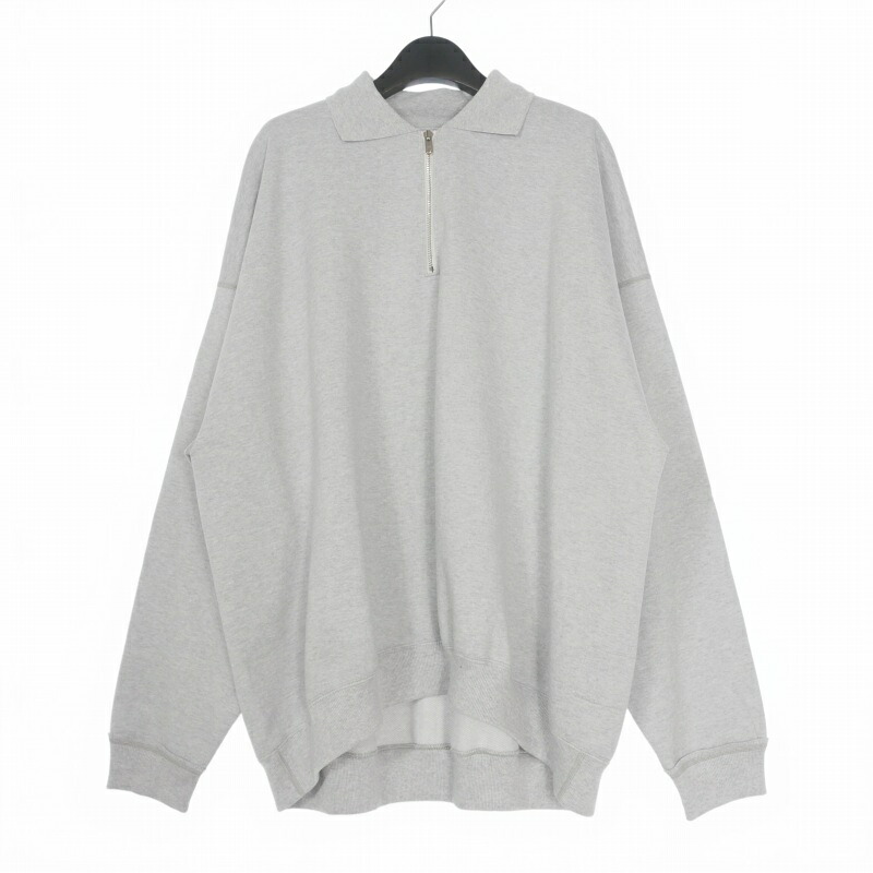 【中古】未使用品 マーカウェア MARKA WARE 26SS HALF ZIP POLO HUGE SWEAT オーガニックコットン ヘビー吊裏毛 ハーフジップポロヒュージスウェット トレーナー 長袖 2 ASH GRAY グレー A26A09CS03C メンズ 【ベクトル 古着】 260508|VECTOR×Refine
