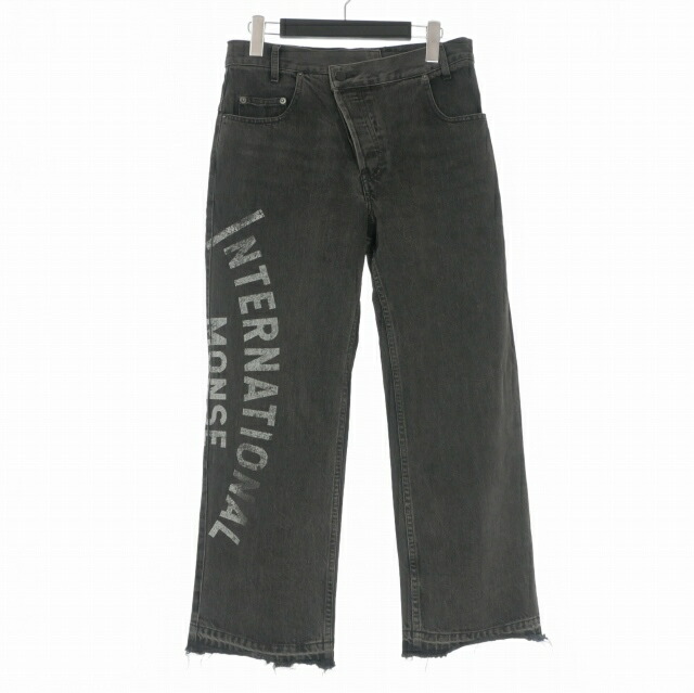 【中古】モンセ MONSE グラフィックカットオフデニムパンツ デニム 2 黒いこと 黒 MF18D0712DNM レディース 【ベクター 古着】 260511