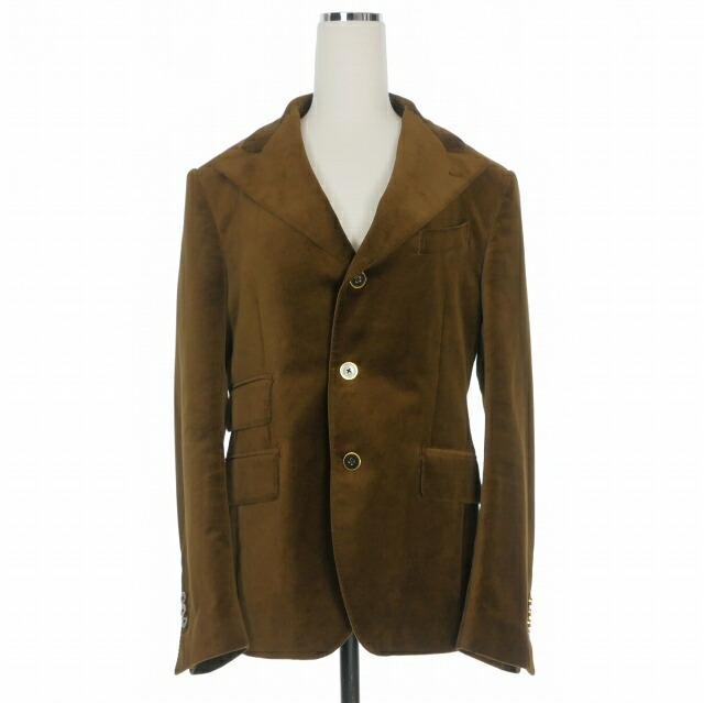 【中古】ドルチェ\u0026ガッバーナ 弗ガバ DOLCE\u0026GABBANA イタリア製 ベロアテーラードジャケット スポーツジャケット 長袖 48 赤銅色 茶 G2JA6T 国内定まり レディース 【ベクター 古着】 260511