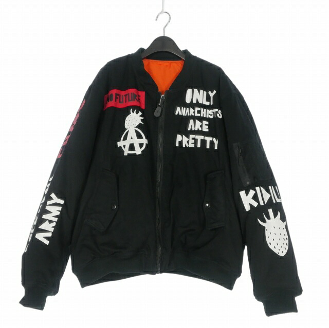 【中古】未当て嵌める品 キディル KIDILL 25AW Fresh Anarchy MA-1 上衣 上衣 長袖 46 黒いこと 黒 KL996  メンズ 【ベクター 古着】 260521