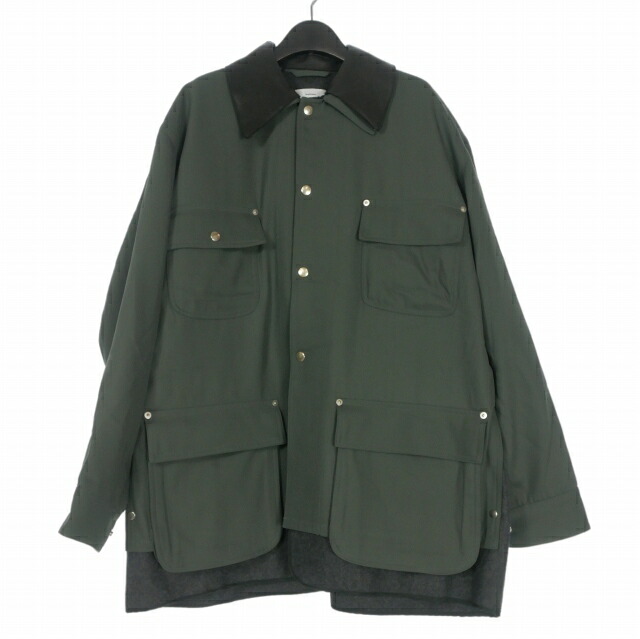 【中古】グラフペーパー Graphpaper × ヨーク YOKE 25AW ギャバジン カバーオールジャケット ブルゾン レイヤード 長袖 カーキ 緑 メンズ 【ベクトル 古着】 260522|VECTOR×Refine