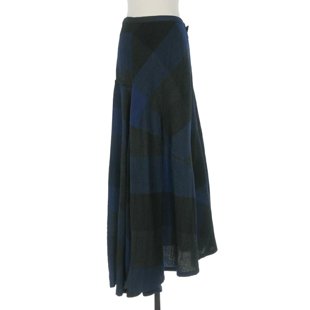 【中古】ヨウジヤマモトノアール YOHJI YAMAMOTO NOIR 17AW 非対称 照合のしるし ロングスコート 2 黒いこと/青碧 NK-S19-117 レディース 【ベクター 古着】 260524