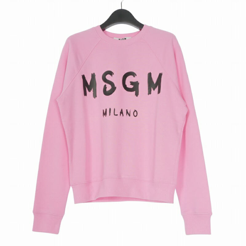 【中古】未当てはめる品 エムエスジーエム MSGM ロゴタイプ刷り上げる 汗水 調教師 長袖 XS サクラ色 2642MDM189 国内定まり レディース 【ベクター 古着】 260602
