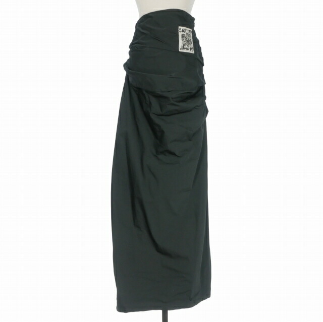 【中古】未当てはめる品 エムエムシックス メゾンマルジェラ MM6 Maison Margiela 22AW 加留多継ぎ切れ ハイウエストロングスカート 38 黒いこと 黒 S62MA0086 国内定まり レディース 【ベクター 古着】 260602