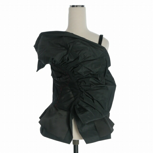 【中古】未当て嵌める品 メゾンマルジェラ Maison Margiela  22AW ラッフルトップ キャミソール トップス 36 黒いこと 黒 SI0NC0001 国内定め事 レディース 【ベクター 古着】 260604