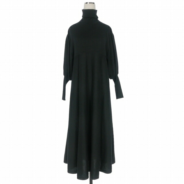 【中古】ドゥロワー Drawer タートルネック パフスリーブニットワンピース 御召しもの 1 黒いこと 黒 6526--99-0882 レディース 【ベクター 古着】 260608