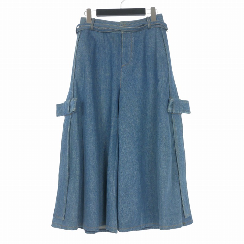 【中古】ジェイミーウェイファン JAMIE WEI HUANG KEEGEN DENIM CULOTTES 三尺帯付き添い人 ワイドデニムパンツ デニム 6 インディゴ レディース 【ベクター 古着】 260604
