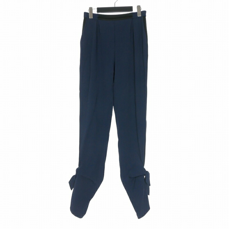 【中古】ジョナサン シンカイ Jonathan Simkhai 側面伝達ルート シュロの葉 テーパードパンツ スラックス 米国海軍 紺 レディース 【ベクター 古着】 260604