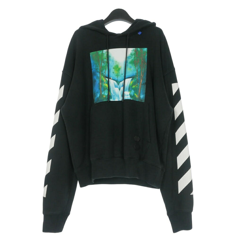 【中古】象牙色 OFF WHITE 19AW DIAG BACKBOON 刷り上げる フーディ パーカー 長袖 M 黒いこと 黒 OMBB037E19E30015 国内定め事 メンズ 【ベクター 古着】 260602
