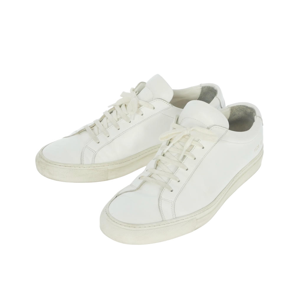 【中古】コモンプロジェクト COMMON PROJECTS Achilles 置き目とり捨てる なめし革スニーカー 靴 40 白いこと 白 1528 メンズ 【ベクター 古着】 260607
