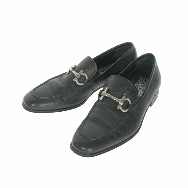 【中古】サルヴァトーレフェラガモ Salvatore Ferragamo ガンチーニ ビット レザー ローファー シューズ 靴 5.5 ブラック 黒 54916 レディース 【ベクトル 古着】 260613｜VECTOR&times;Refine