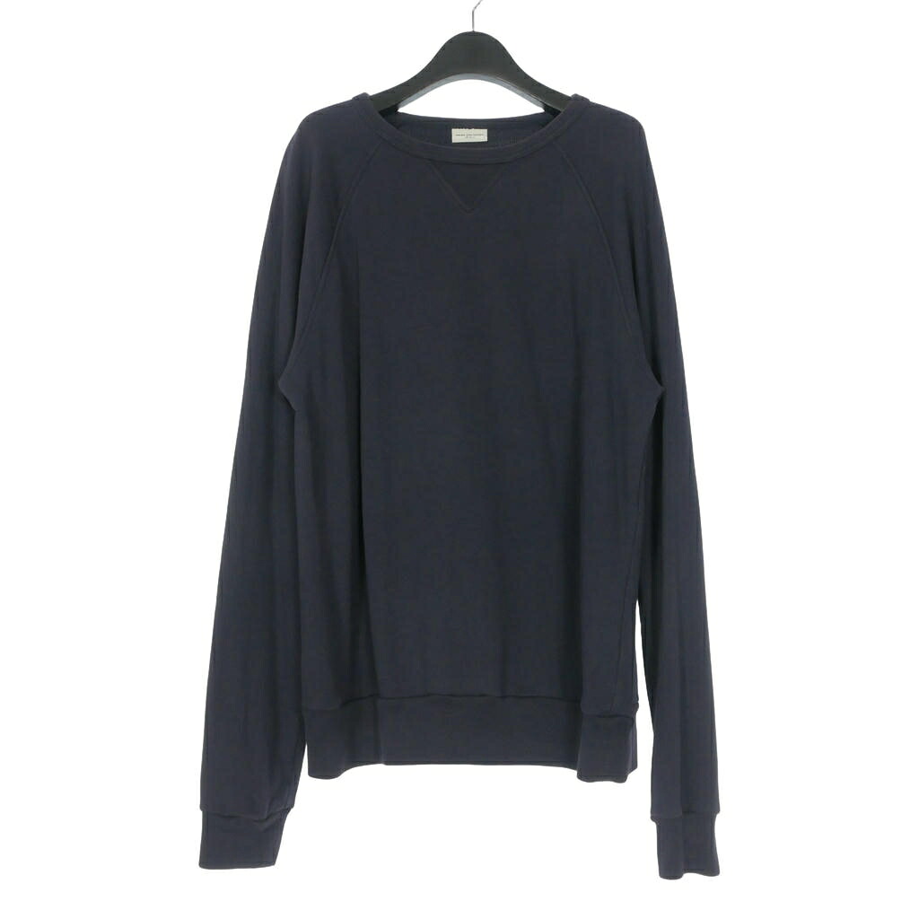 【中古】ドリスヴァンノッテン DRIES VAN NOTEN HARRIS ラグラン捩り コットンスウェット 調教師 長袖 M 米国海軍 紺 メンズ 【ベクター 古着】 260609